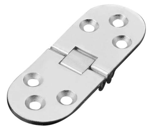 Dobradiça Redonda 6 Furos Tampas Porta Aço Inox Barco Lancha