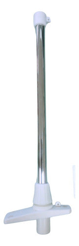 Mastro De Popa Barco Porta Bandeira 40 Cm Retrátil Branco