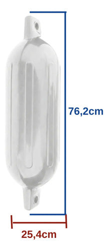 Par Defensa Náutica Inflável G6 25,4 X 76,2 Cm Barco Lancha Par Branco