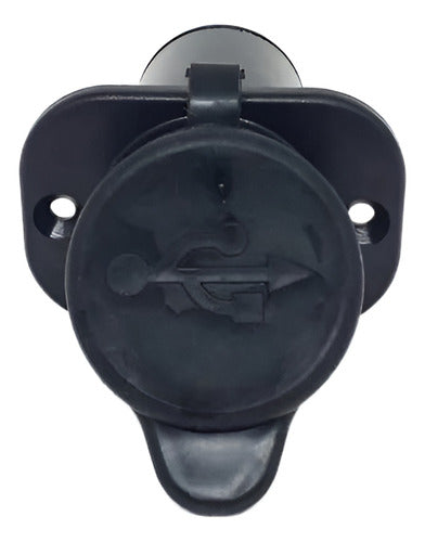 Carregador Usb Náutico Arieltek C/ Iluminação Redondo Preto