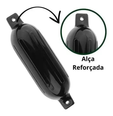 4 Defensa Náutica Inflável G6 25,4 X 76,2 Cm Lancha Barco Preto