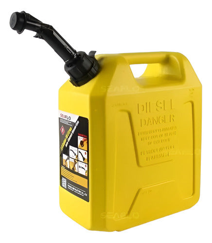 Tanque Galão Combustível 5 Litros Amarelo C/ Bico P/ Controle Seaflo