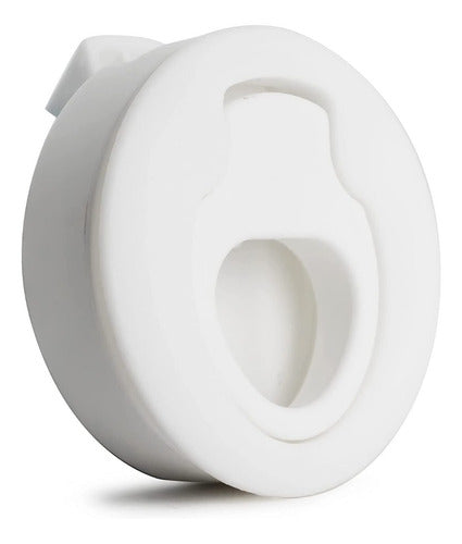 Puxador De Embutir Branco Em Nylon Para Barco Lancha