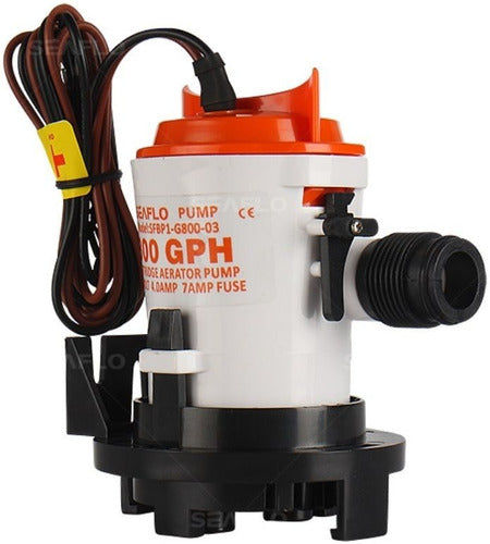 Bomba Areadora Viveiro 800 Gph 12v Com Base Seaflo