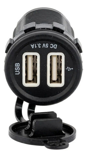 Carregador Usb Duplo Para Painel Para Motorhome E Barcos Preto