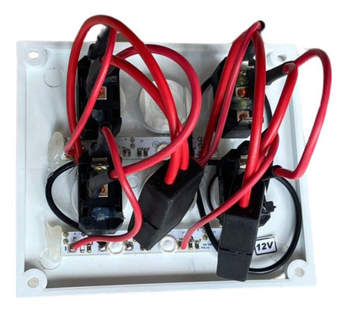 Painel Comando Elétrico 4 Funções Lancha Barco Branco Arieltek
