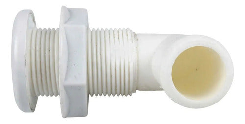 Saída De Água Costado 1.1/8'' Cotovelo Branco Barco Lancha