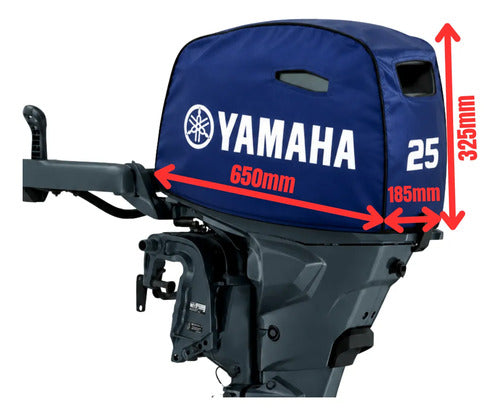 Capa Protetora De Capô Para Motor Popa Yamaha 25 Hp 4 T Azul-escuro