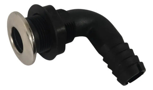 Saída D'água Costado Cotovelo 1-1/8 Em Nylon Capa Inox Barco