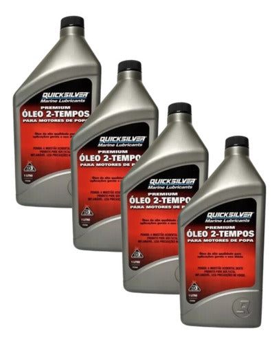 Óleo De Motor Quicksilver 2 Tempos Tcw3 Mercury Kit 4 L