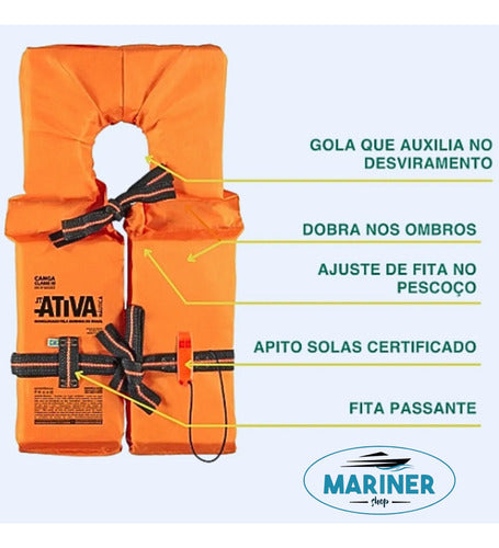 Colete Salva Vidas Classe ||| Canga Ativa Homologado Marinha
