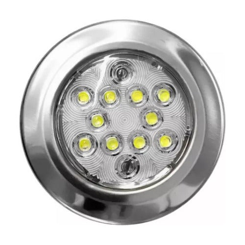 Luminária De Cabine Em Aço Inox Led Branco Quente 12v E1232 Arieltek