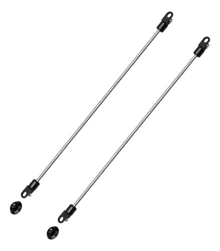 Kit 2 Travas + 2 Cordas Elasticas Trançadas 21cm P/ Caiaques Preto