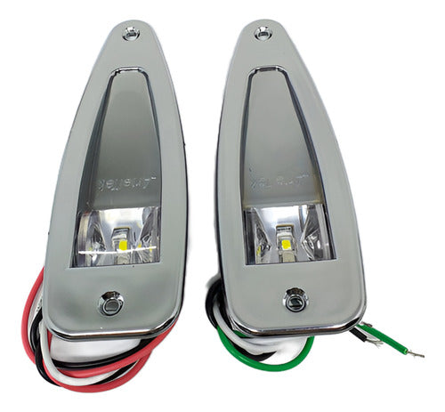 Luz De Navegação Barco Olho De Tubarão Cromado Abs Arieltek