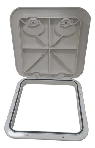 Tampa Escotilha De Inspeção Quadrada Abs 295x295 Protecao Uv Branco