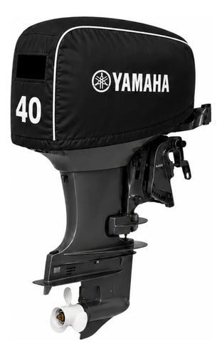 Capa De Capô Para Motor Popa Yamaha 40 Hp  Mod X W Preto