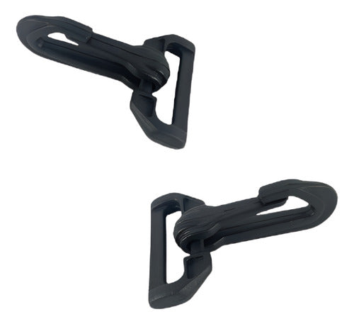Mosquetão 4 Peças Giratório Plástico Preto