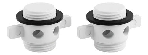 Par Bujão Viveiros Barco Pesca Plástico 25mm C/ Anel Vedação