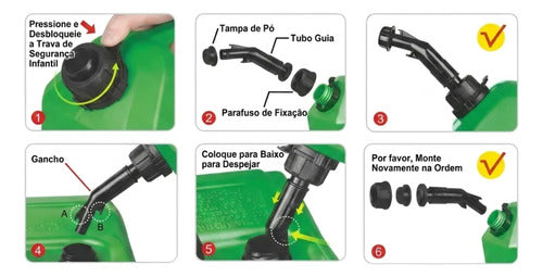 Galão Combustível 20 Litros Original Seaflo Verde