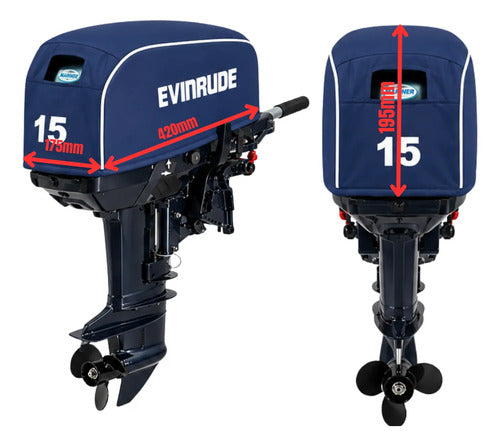 Capa Do Capô Motor Popa Evinrude 15hp Ano 1993 Em Diante Azul