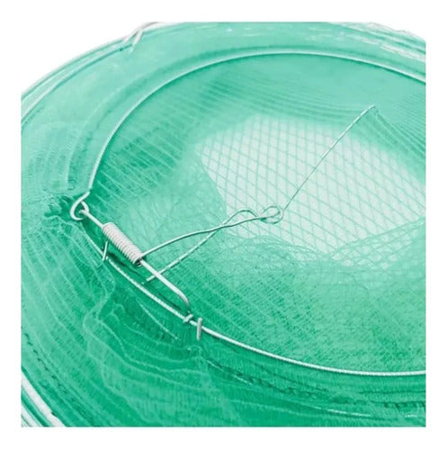 Cesto Sambura Viveiro Covo De Nylon Para Peixes Com Tampa N3 Verde