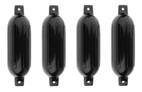 4 Defensa Náutica Inflável G3 14 X 51 Cm Preta Lancha Barco