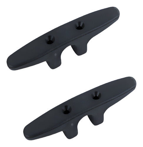 Cunho Amarra Cabo 6 Pol Em Nylon Preto 2 Peças