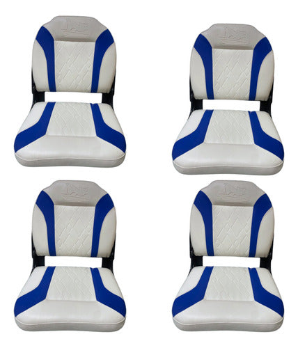 Kit 4 Bancos/cadeiras Sport Barco Lancha Compensado Naval Branco