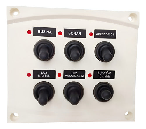 Painel Comando 6 Funções Led Barco Lancha Arieltek