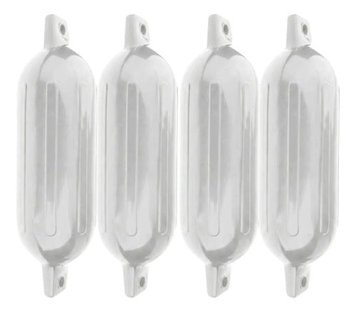 4 Defensa Náutica Inflável G6 25,4x76,2 Cm Barco Lancha Branco