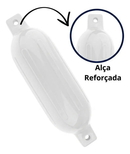 Par Defensa Náutica Inflável G6 25,4 X 76,2 Cm Barco Lancha Par Branco