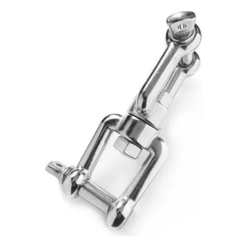Manilha Tornel Dupla Em Aço Inox Reta 6mm Com Destorcedor