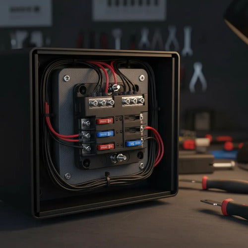 Bloco De Fusiveis Tipo Lamina 6 Vias Com Barra Negativa 12v