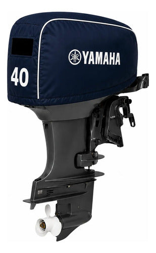 Capa De Capô Motor De Popa Yamaha 40 Hp  Mod X W Azul