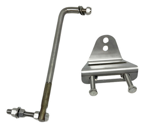 Chapa + Haste Inox Adaptação Comando A Distância Motor Popa