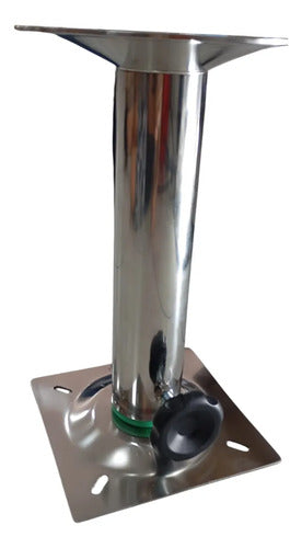Pedestal Proa Base Giratória 360° Inox 33cm P/ Banco Lancha Prateado