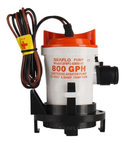 Bomba Areadora Viveiro 800 Gph 12v Com Base Seaflo