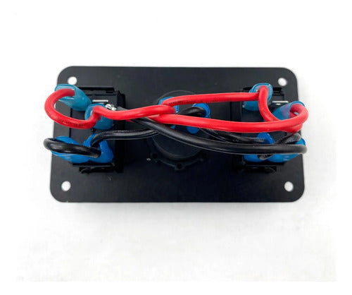 Carregador Usb Duplo Central Com Duas Teclas Led Azul