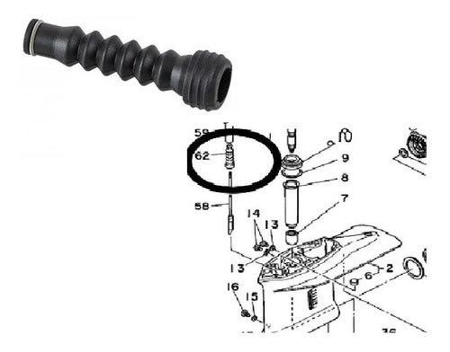 Borracha Vedação Sanfona Vareta Cambio Yamaha 15 Ao 40 Hp