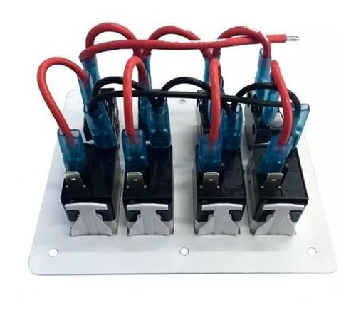 Painel Para Barcos 4 Funções Com Indicador Em Led 12 E 24v Branco