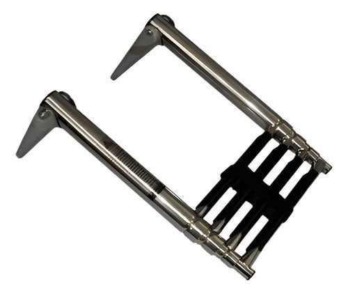 Escada Aço Inox Retrátil Para Embarcações 4 Degraus Seachoice