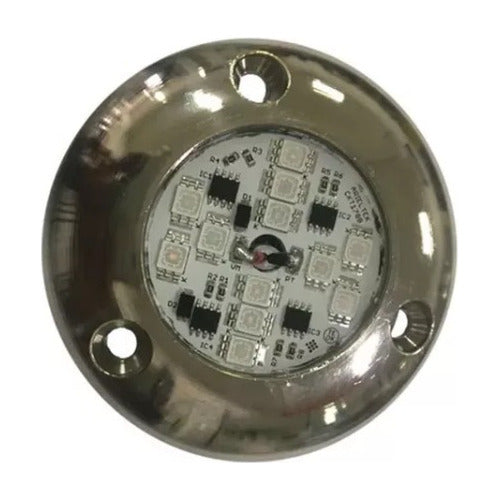 Luz Subaquática Náutica Bronze Led Azul 15w E1200 Arieltek