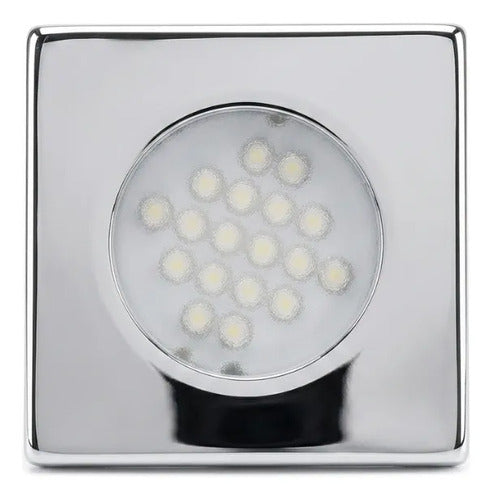 Luminária Cabine Quadrada Luz Branco Quente Led 24v Arieltek Branco-quente