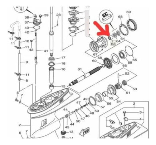 Rolamento Agulha Para Motor De Popa Yamaha 60 Ao 90hp