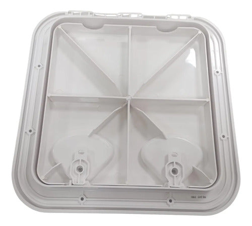 Tampa Escotilha De Inspeção Quadrada Abs 295x295 Protecao Uv Branco