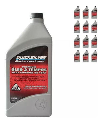 Óleo De Motor Quicksilver 2 Tempos Tcw3 Mercury Kit 12 L
