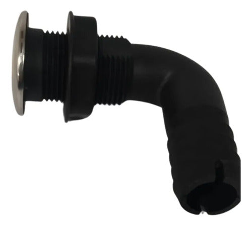 Saída D'água Costado Cotovelo 1-1/8 Em Nylon Capa Inox Barco