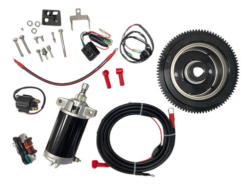 Kit Partida Elétrica P/ Motor Popa Yamaha 40hp X Completo