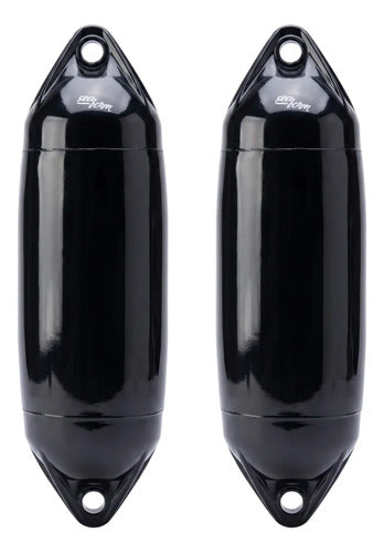 Par Defensa Náutica Inflável F0 11,4 X 40,6cm Barco Lancha Preto