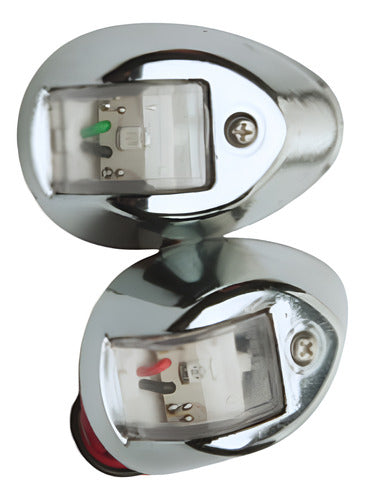 Luz De Navegação Barcos Lanchas Led Selado Cromado Arieltek